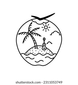 simple monoline island design image