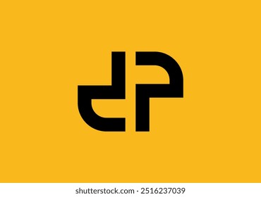 simple monoline mark logo letter d p