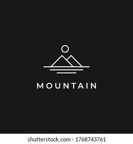 Simple monoline mountain logo designs inspiration