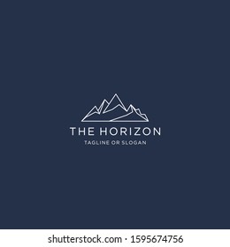 simple monoline mountain logo template 