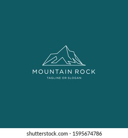 simple monoline mountain logo template 