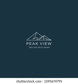 simple monoline mountain logo template 