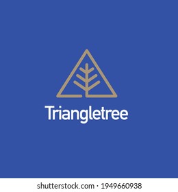 Simple monoline triangle tree logo