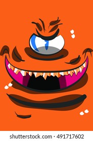 simple monster face vector illustration