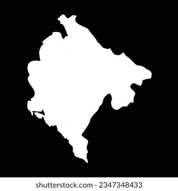 Simple Montenegro Map Isolated on Black Background, can be used for business designs, presentation designs or any suitable designs.