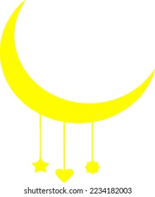 A simple moon icon, for decoration, element, ornament, etc