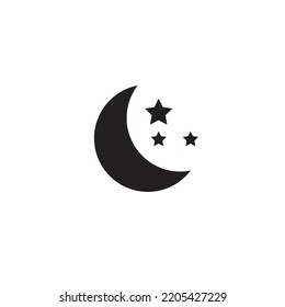 Simple Moon Icon, Vector Illustration
