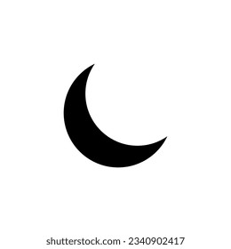 Simple moon icon, vector night icon of moon illustration on white background..eps