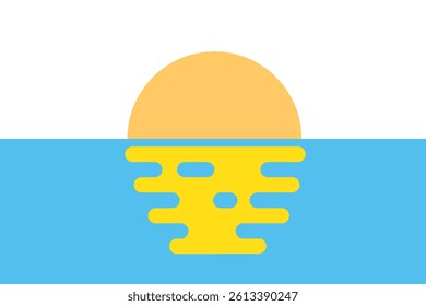 simple moon light on the water. concept of moonlit, reflect, shining, moonrise, satellite, morning, sunrise. isolated on white background. flat style modern logotype design vector illustration