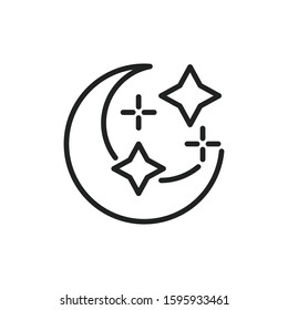 Simple moon line icon. Stroke pictogram. Vector illustration isolated on a white background. Premium quality symbol. Vector sign for mobile app and web sites.