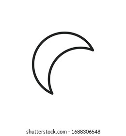 Simple moon line icon. Stroke pictogram. Vector illustration isolated on a white background. Premium quality symbol. Vector sign for mobile app and web sites.