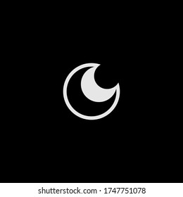 Simple Moon Logo Design Dark Theme Stock Vector (Royalty Free ...