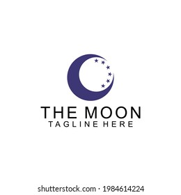 Simple moon logo template vector