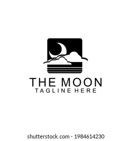 Simple moon logo template vector