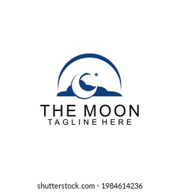 Simple moon logo template vector