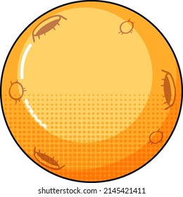 Simple moon on white background illustration