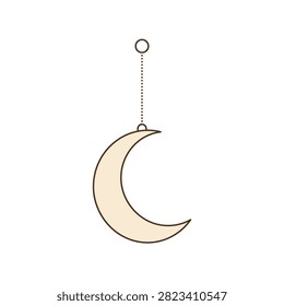 Simple moon pendant graphic for night, sleep, or baby-themed identities.