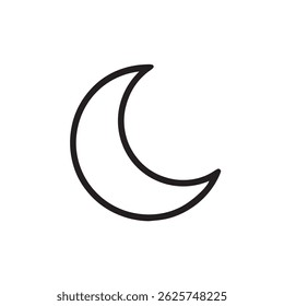 Simple Moon Shape Outline Vector Design