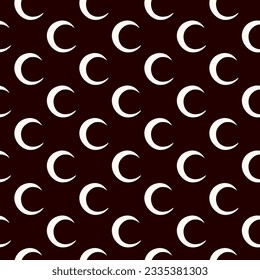 Simple moon silhouettes seamless pattern. For fabric design, textile print, wrapping paper, cover. Vector illustration