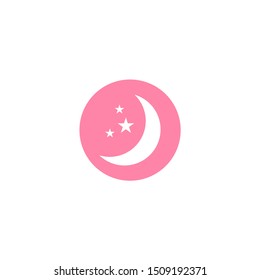 Simple moon star flat design icon