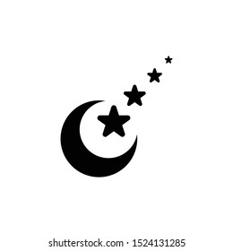 Simple Moon Stars Vector Icon Night Sky Logo