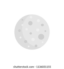 Simple moon vector illustration, graphic icon. Moon isolated on white background.