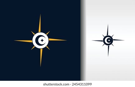 the simple moonlight compass logo	