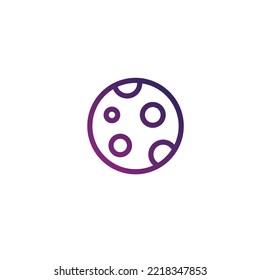 simple moon-shaped outline illustration or icon