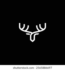 simple moose head vector logogram template