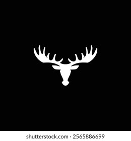 simple moose head vector logogram template