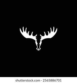 simple moose head vector logogram template