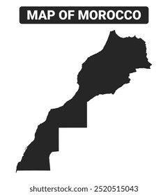 Simple Morocco Black map flat vector illustration