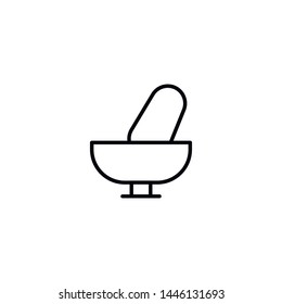 Simple mortar line icon. Stroke pictogram. Vector illustration isolated on a white background. Premium quality symbols. Vector sign for mobile app and web sites.