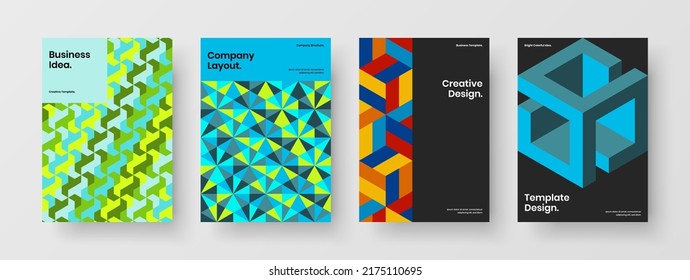 Composición del concepto de identidad corporativa de un patrón de mosaico simple. Resumen de la colección de diseño de vectores del folleto A4.