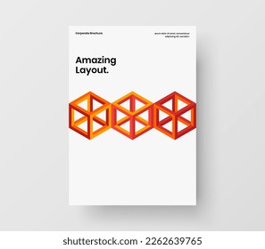 Simple mosaic pattern journal cover concept. Abstract front page A4 design vector illustration.