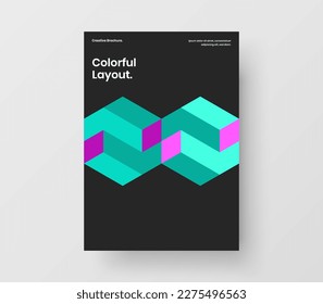Dibujo de portada del catálogo de formas de mosaico simples. Concepto vectorial de diseño de afiches original.
