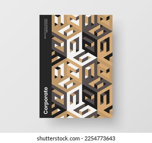 Simple mosaic shapes pamphlet template. Colorful corporate identity A4 vector design concept.