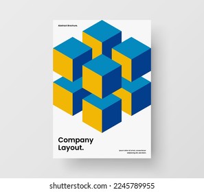 Simple mosaic shapes presentation layout. Premium banner vector design illustration.