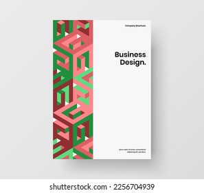 Simple mosaic shapes presentation layout. Creative front page A4 vector design illustration.