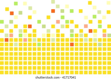 Simple mosaic tiles background in yellow color