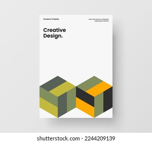 Plantilla simple de volante de mosaicos. Concepto vectorial de diseño de portada del diario Vivid.