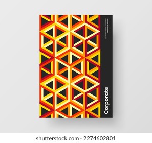 Simple mosaic tiles handbill template. Abstract company identity vector design layout.