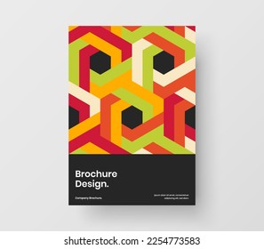 Simple mosaic tiles presentation layout. Original leaflet design vector illustration.