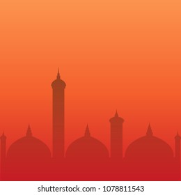 Simple mosque background design for wallpaper and poster design. vector illustration 