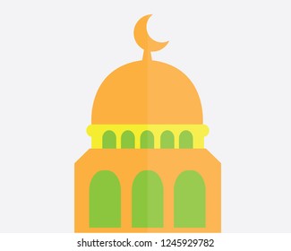 Simple mosque building, suitable for posters, banners, books and illustrations for Islamic religious events