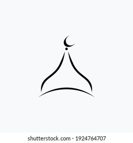 simple mosque dome flat icon logo