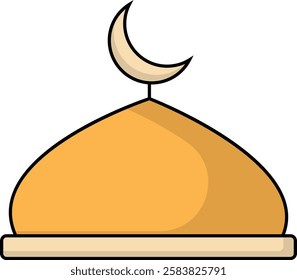 simple mosque dome icon illustration design
