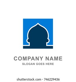 Simple Mosque Dome Islamic Building Ramadan Logo Vector