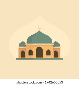 Simple mosque flat design for moslem pray