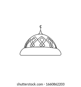 diseño simple de cabeza de mezquita, con un contorno